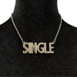 Novelty Single Necklace Silver Tone Fun Novelty Adjustable Length Chain